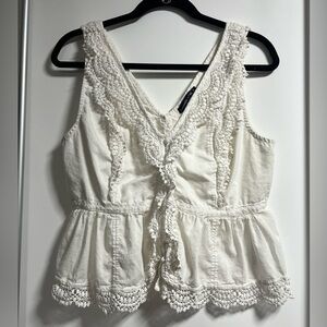 Abercrombie & Fitch White Lace Women's Sleeveless Top